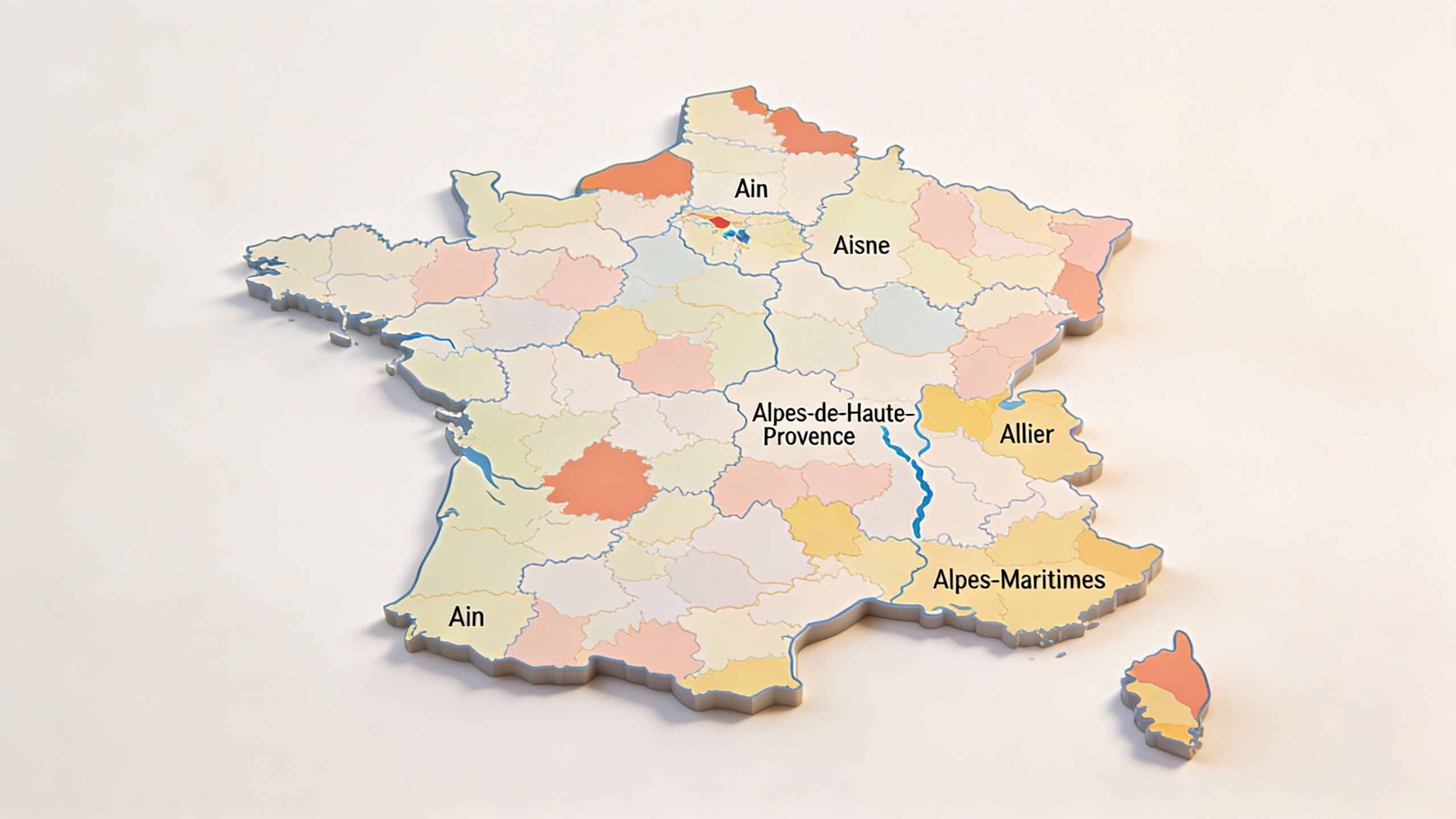 Carte des départements français à télécharger et imprimer
