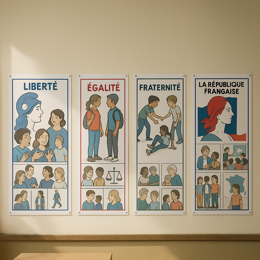 Affiches valeurs de la République à imprimer pour l'école