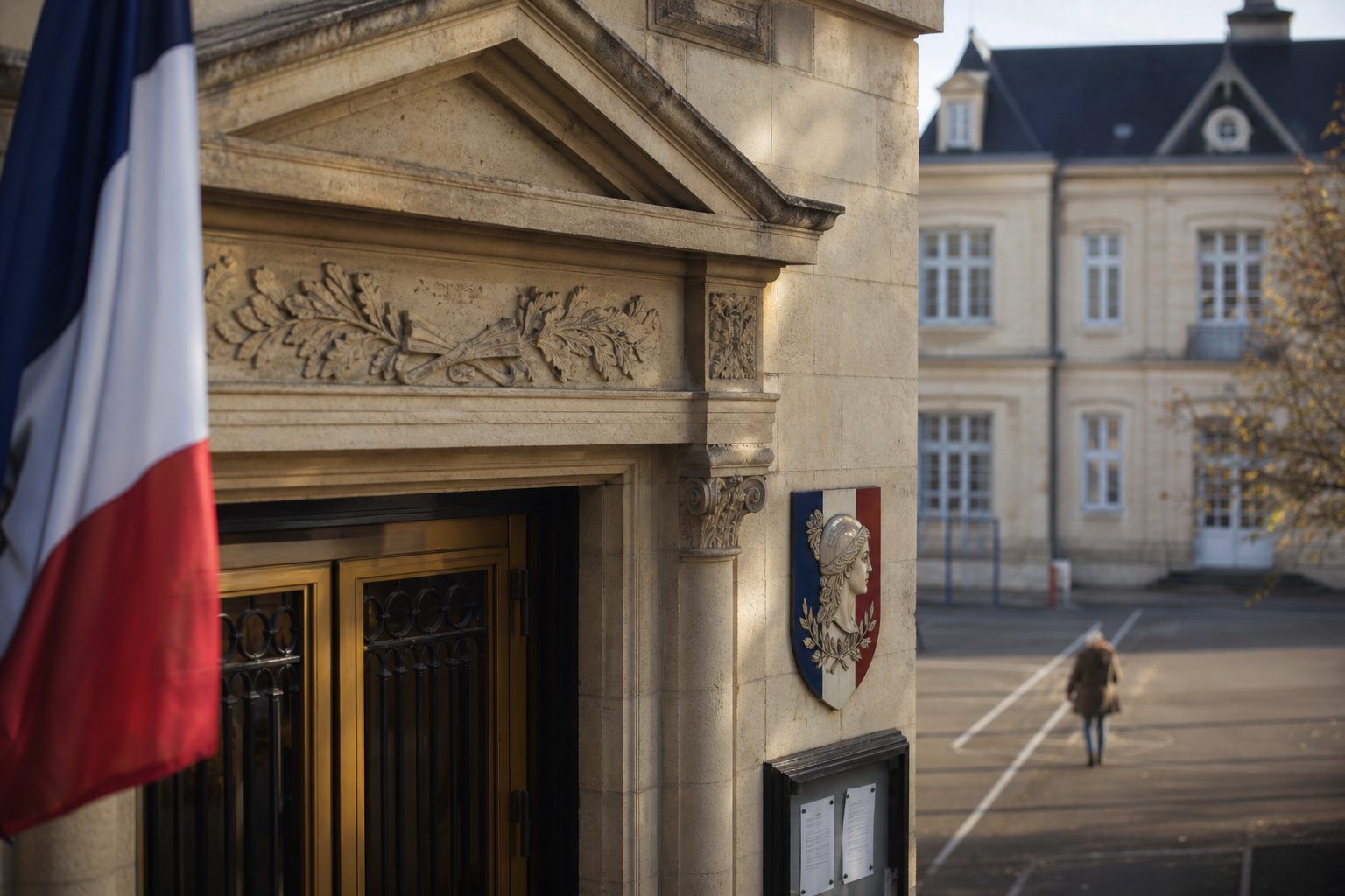 Où la devise française est-elle inscrite aujourd'hui ?