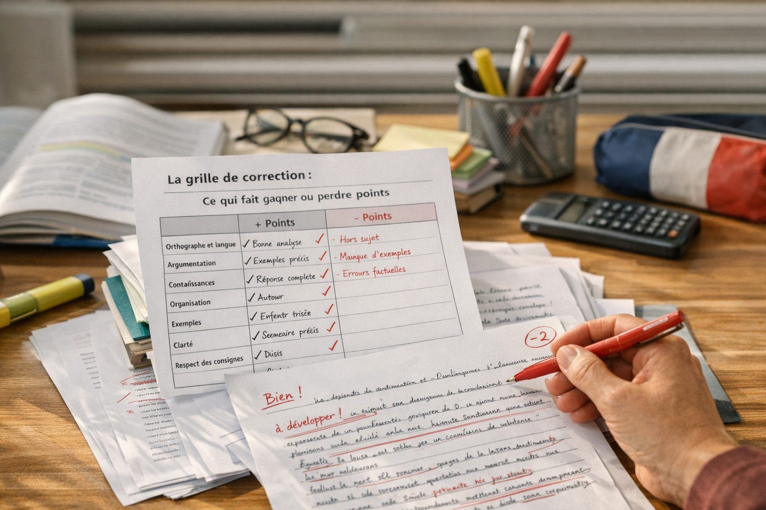 La grille de correction : ce qui fait gagner ou perdre des points